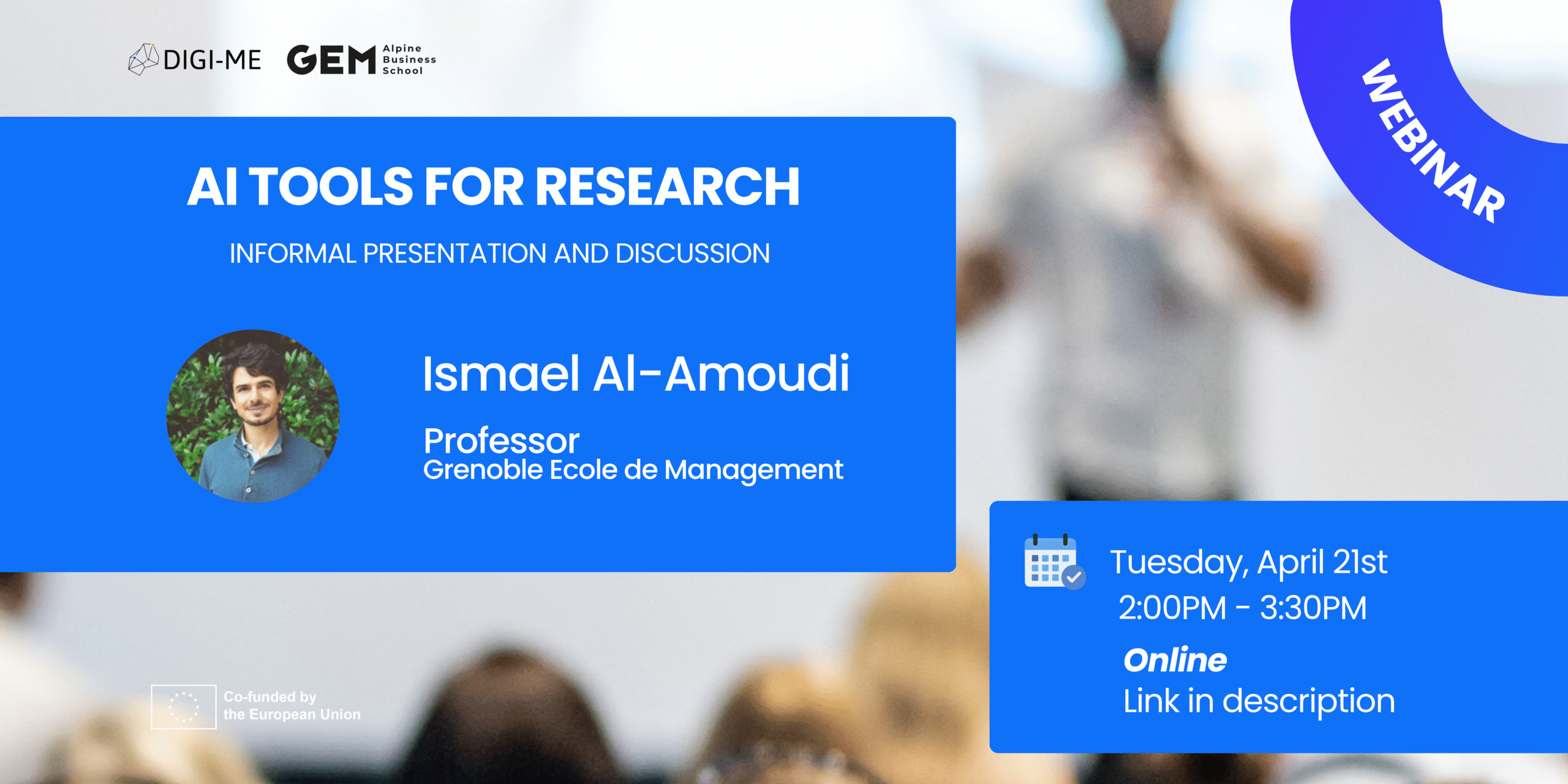 🤖 WEBINAR – AI Tools for Research: an informal presentation and discussion