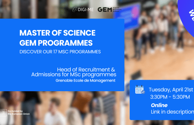🎓 WEBINAR – Master of Science Programmes at GEM